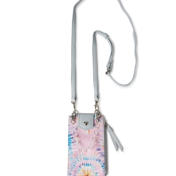 No Boundries Women's Phone Crossbody Bag Multi Tie-Dye Long Strap NWT - Picture 7 of 10